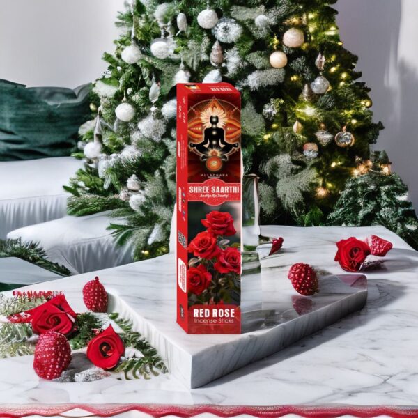 Shree Saarthi Chakra Premium Red Rose Incense Sticks | 68 gms.
