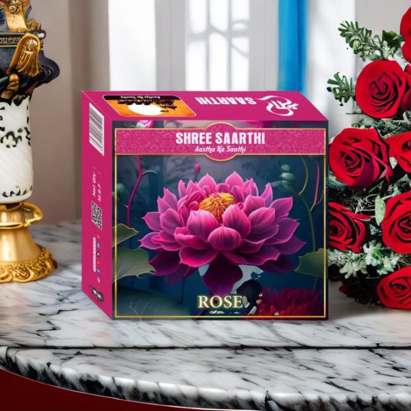 Shree Saarthi Dhoop Cones Premium Red Rose Cones | 40 gms.